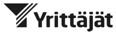 Yrittäjät-logo mustalla taustalla